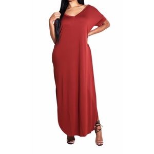 Loose Red Maxi Dress